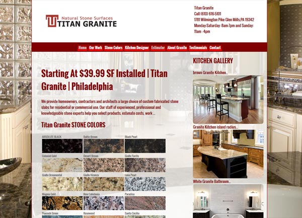 Granite Countertop Website Design