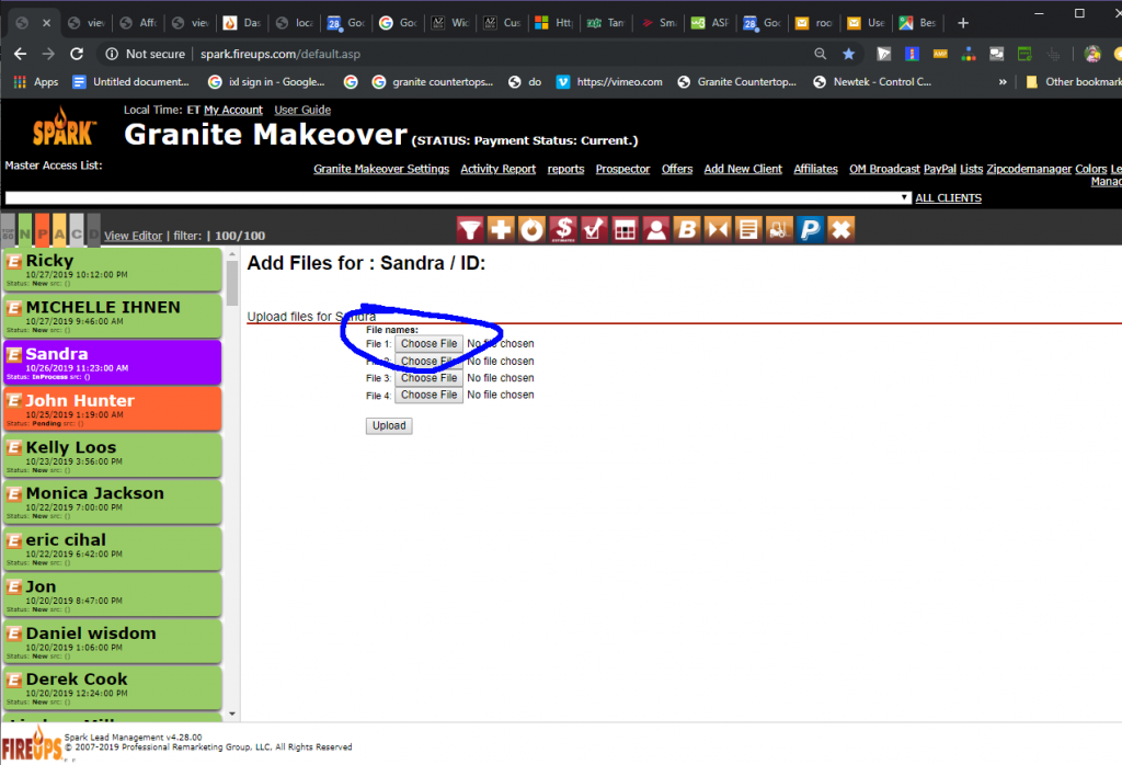 Locate File to upload